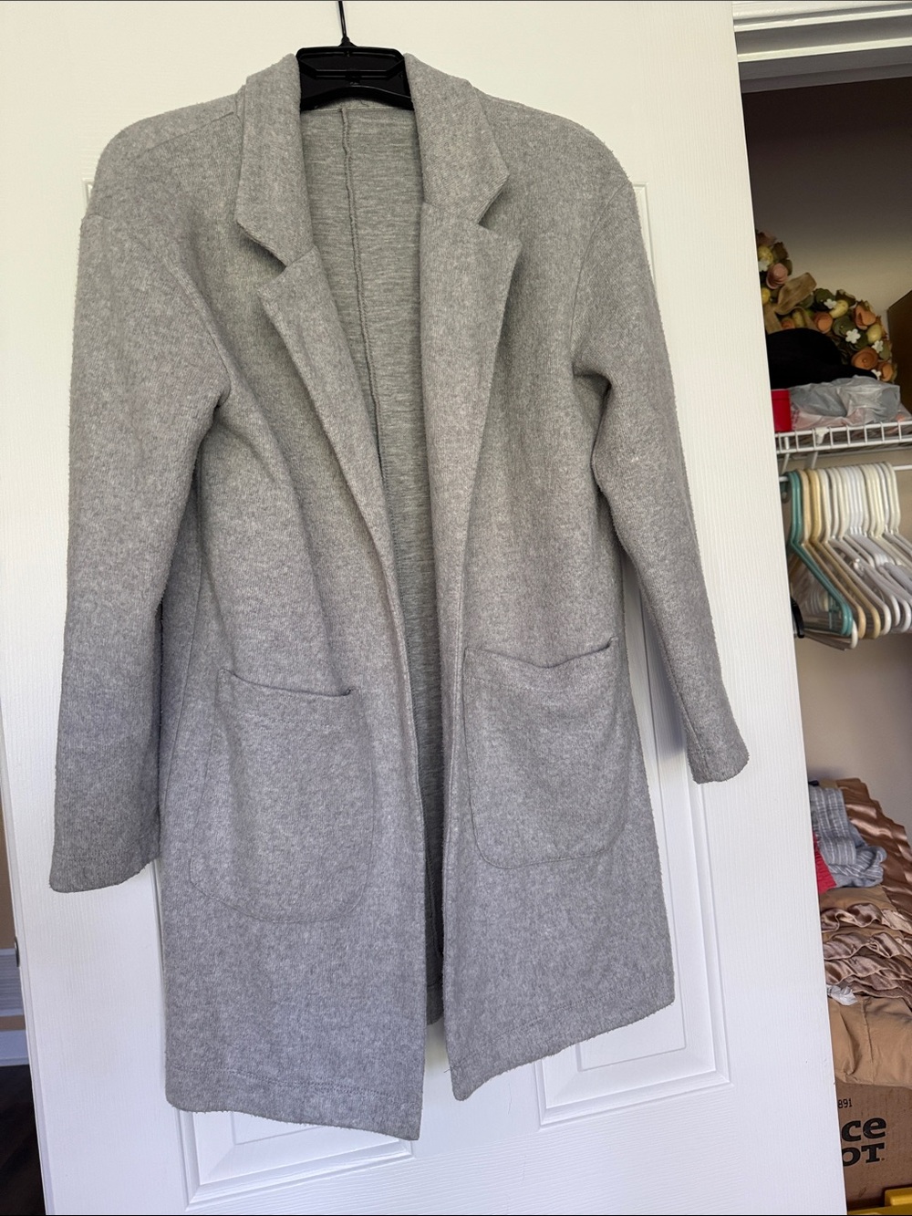 Zara Light Gray Knit Open Cardigan